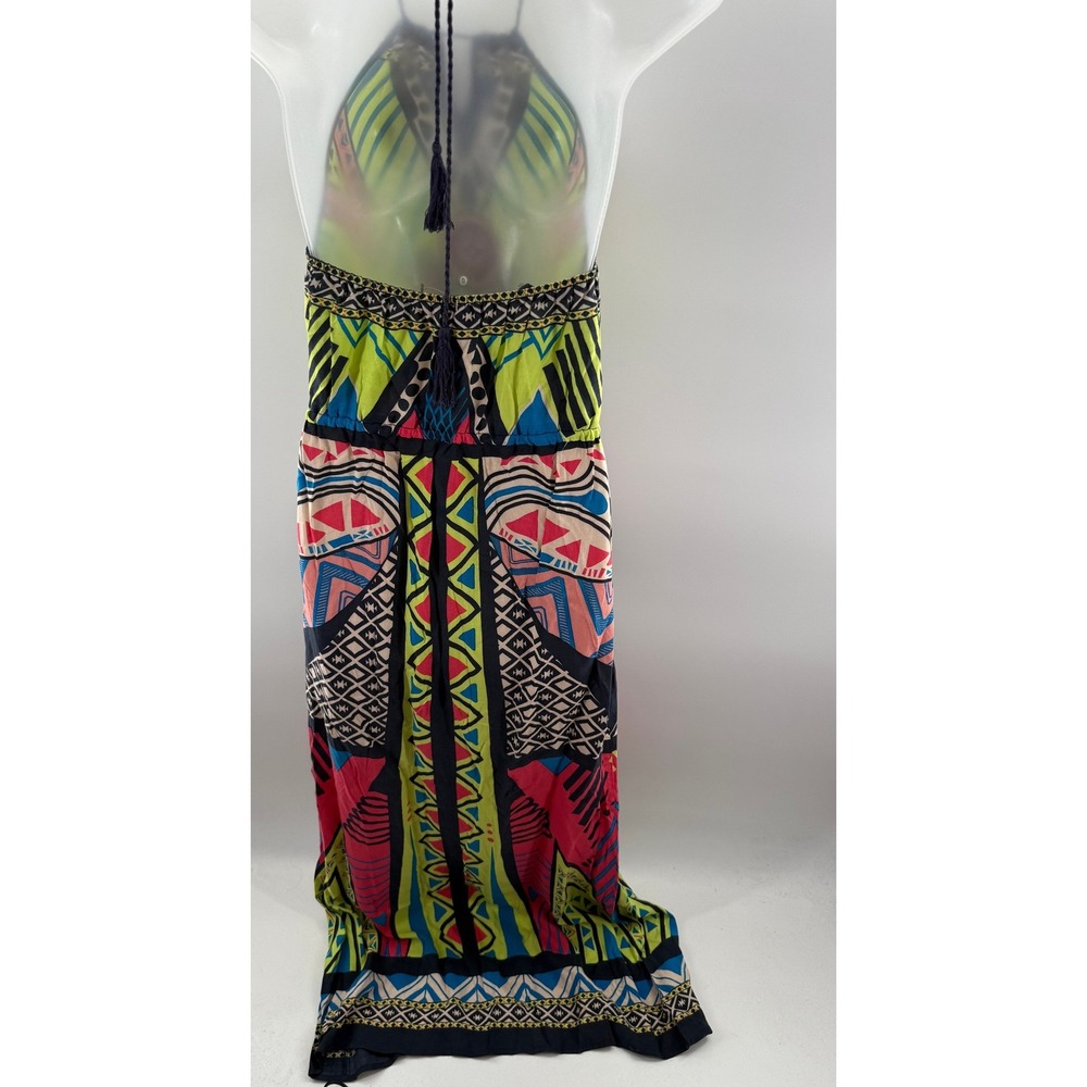 Flying Tomato Women Multicolored Geometric Halter Maxi Dress Large - Picture 3 of 8